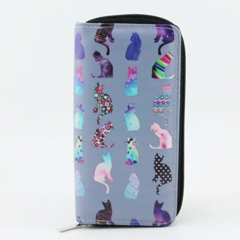 Cat Wallet for Girls Japan Style Prints Zipper Standard Wallets