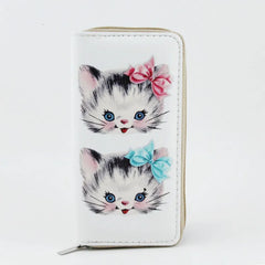 Cat Wallet for Girls Japan Style Prints Zipper Standard Wallets