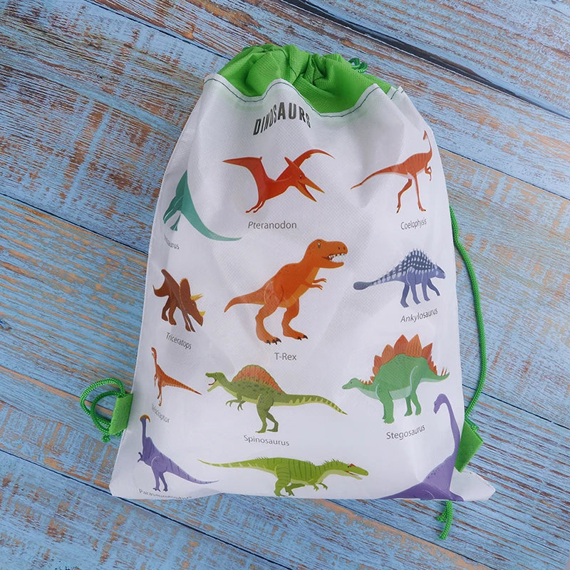 Dinosaur Drawstring Bag Baby Clothes Organizer Pouch Kids Backpack