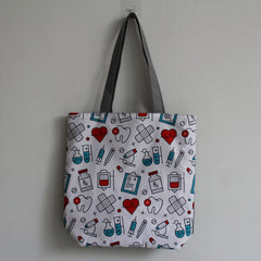 Cartoon Dentist Nurse Handbags for Women Portable Eco Friendly Casual Tote