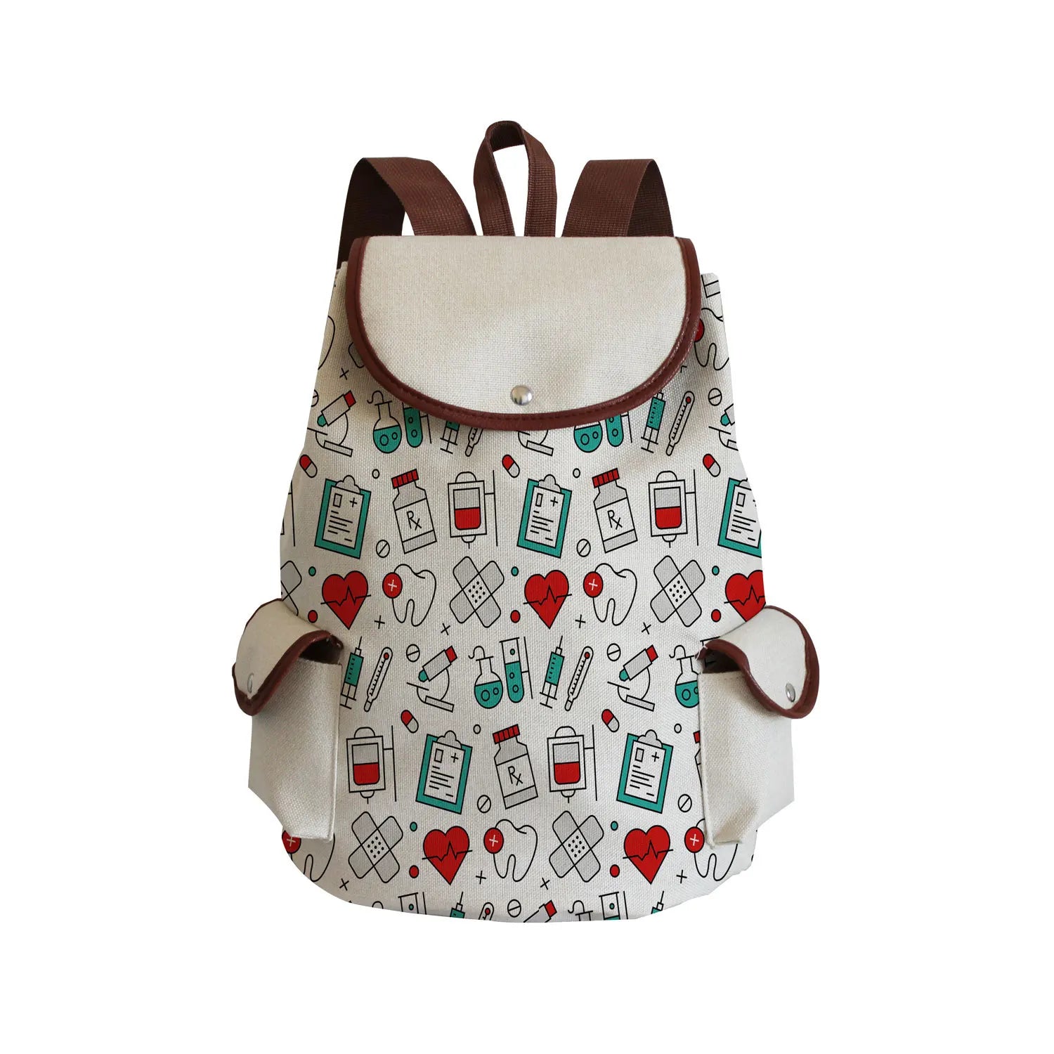 Cartoon Dentist Nurse Love Large Capacity Backpack for Teenager