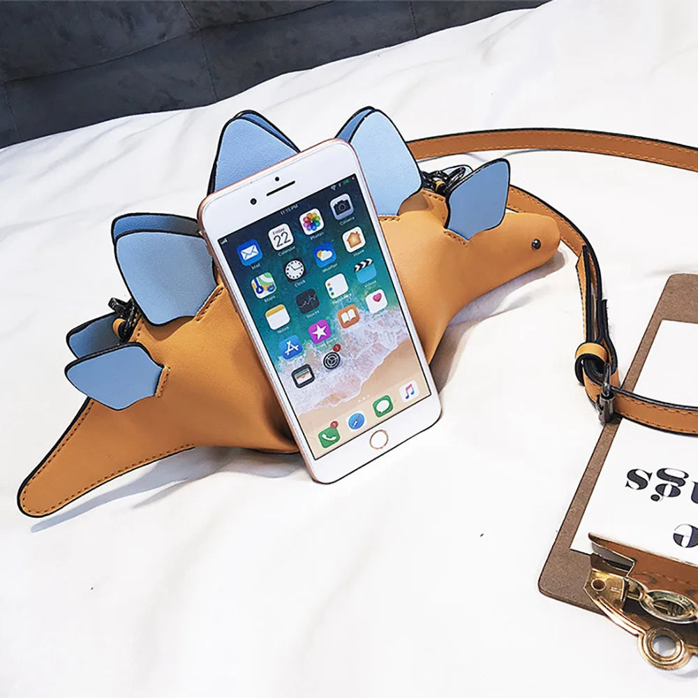 Dino Shoulder Bag PU Leather Women Handbag Shopping Phone Holder