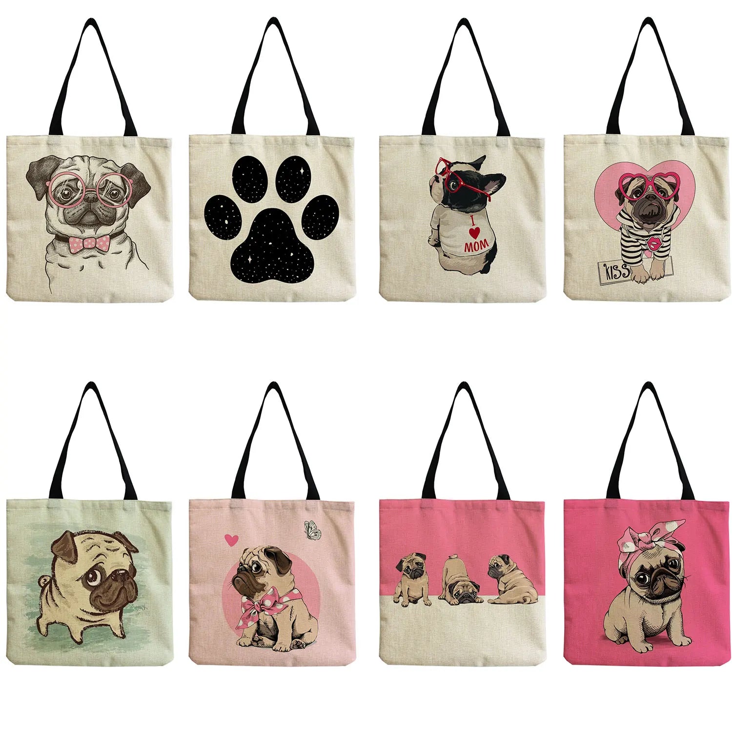 Cartoon Dog Women's Large Capacity Print Animal Shoulder Bag Tote Bag