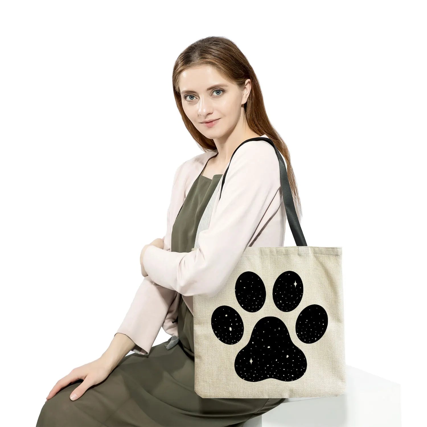 Cartoon Dog Women's Large Capacity Print Animal Shoulder Bag Tote Bag