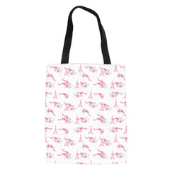 Eiffel Tower Women Handbag Folding Canvas Bag Shoulder Tote Book Bag