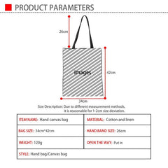 Eiffel Tower Women Handbag Folding Canvas Bag Shoulder Tote Book Bag