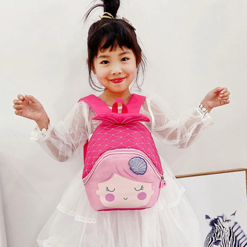 Cartoon Fish School Bag Student Girls Lovely Backpack Mochila Kindergarten 3D Bo