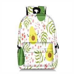 Cartoon Fruits Print Women Backpack Large Capacity Students Travel School Bag
