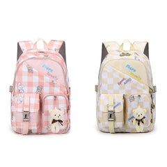 Cartoon Girl School Backpack Large Capacity Waterproof Nylon Station