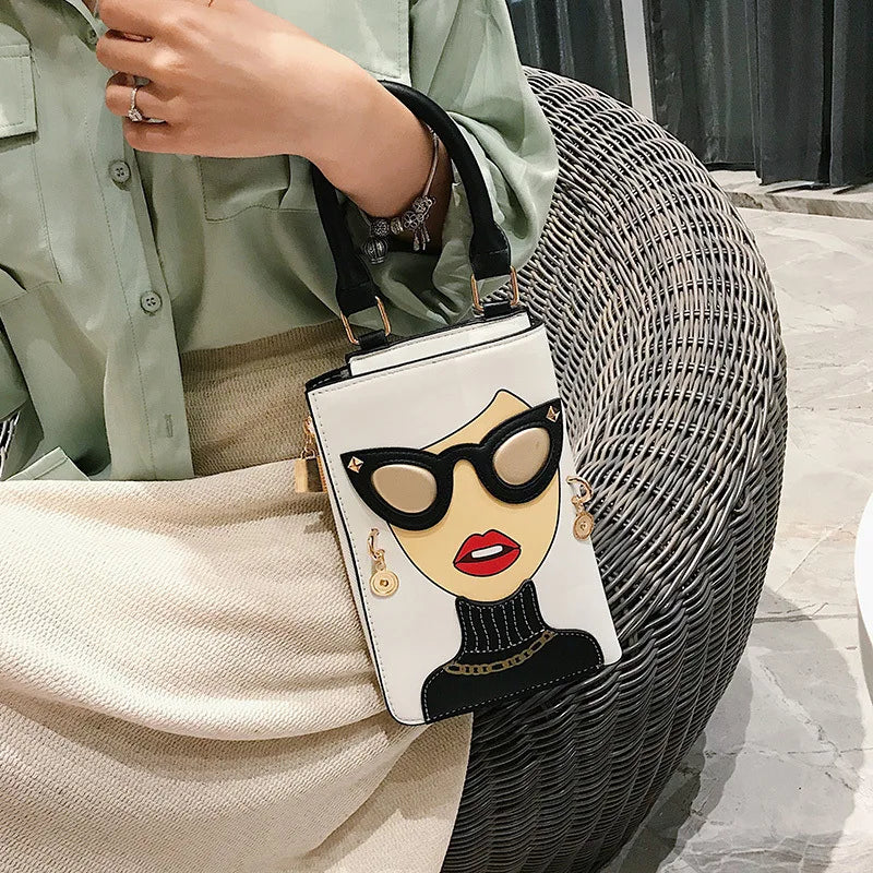Cartoon Girl Crossbody Bags For Women Novelty Shoulder Bag High-Grade Pu