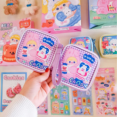 Girls Earphone Case Data Cable Storage Portable Organizer Bag