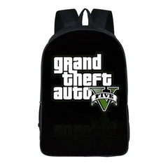 Cartoon GTA5 3D Backpack School Bag Book Bag Zipper Messenger