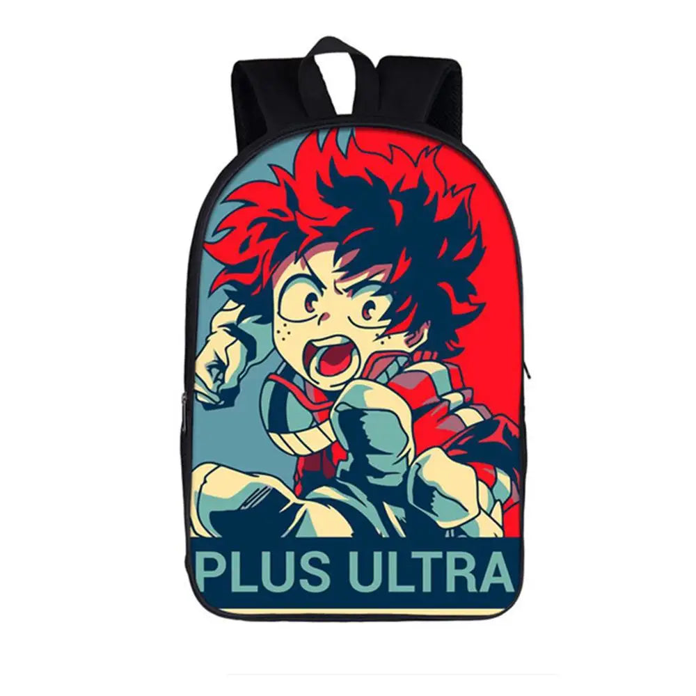 Cartoon Hero Academy Training 3D Backpack School Bag Book Zipper Messenger