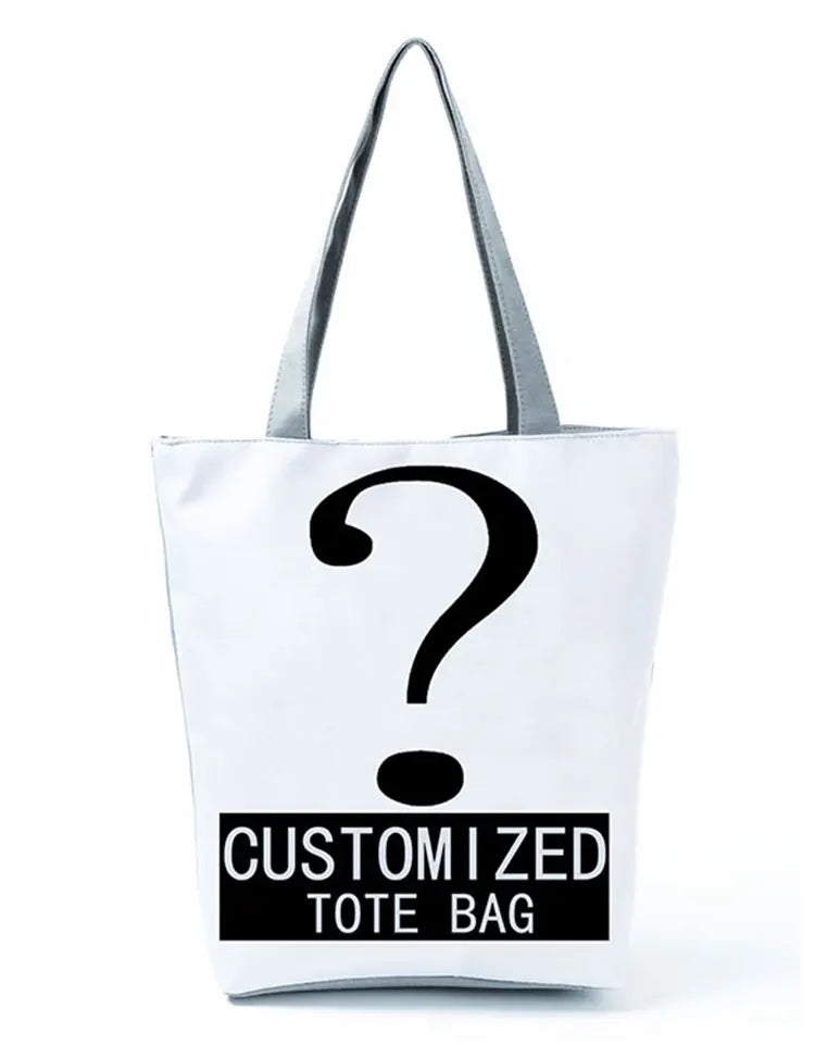 Cartoon Hipster Girl Printed Handbags Eco Friendly Foldable Women Shoulder Bag