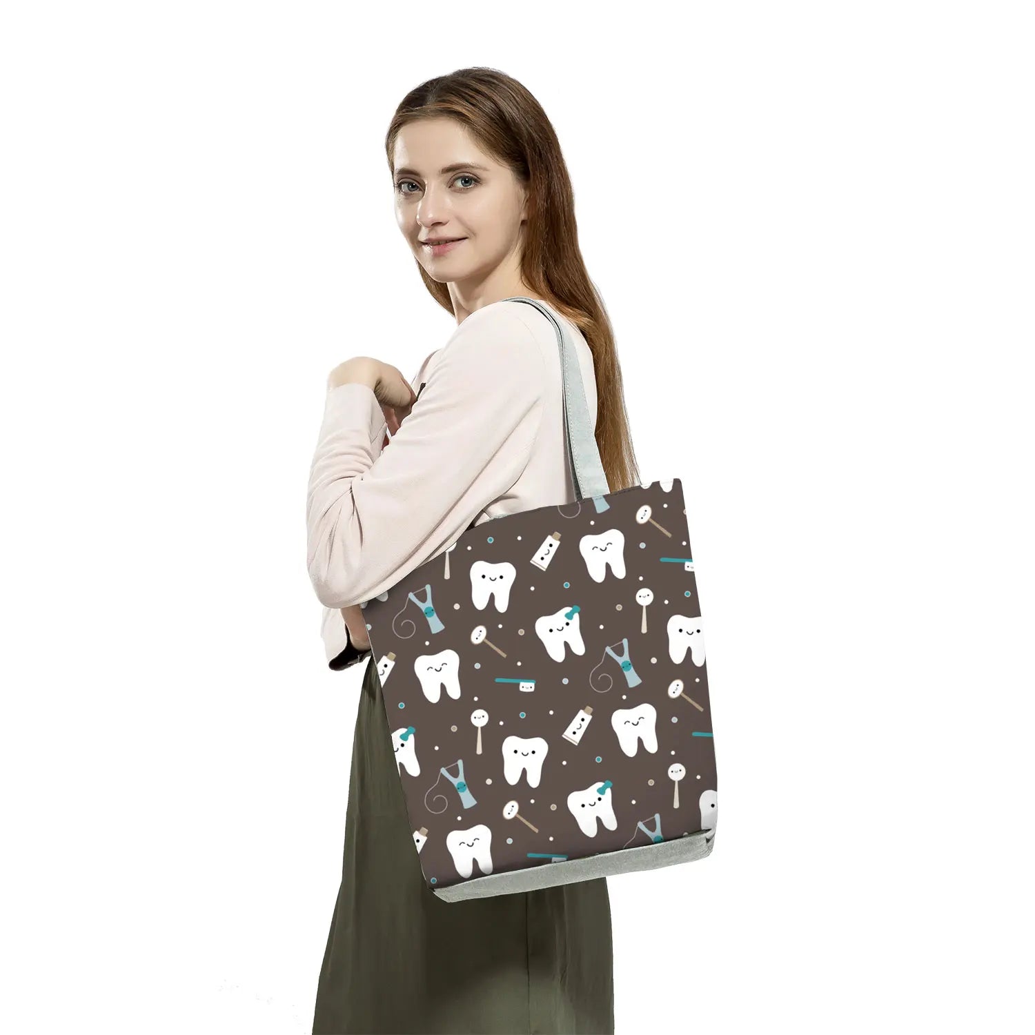 Cartoon Nurse Teeth Shoulder Bag for Women