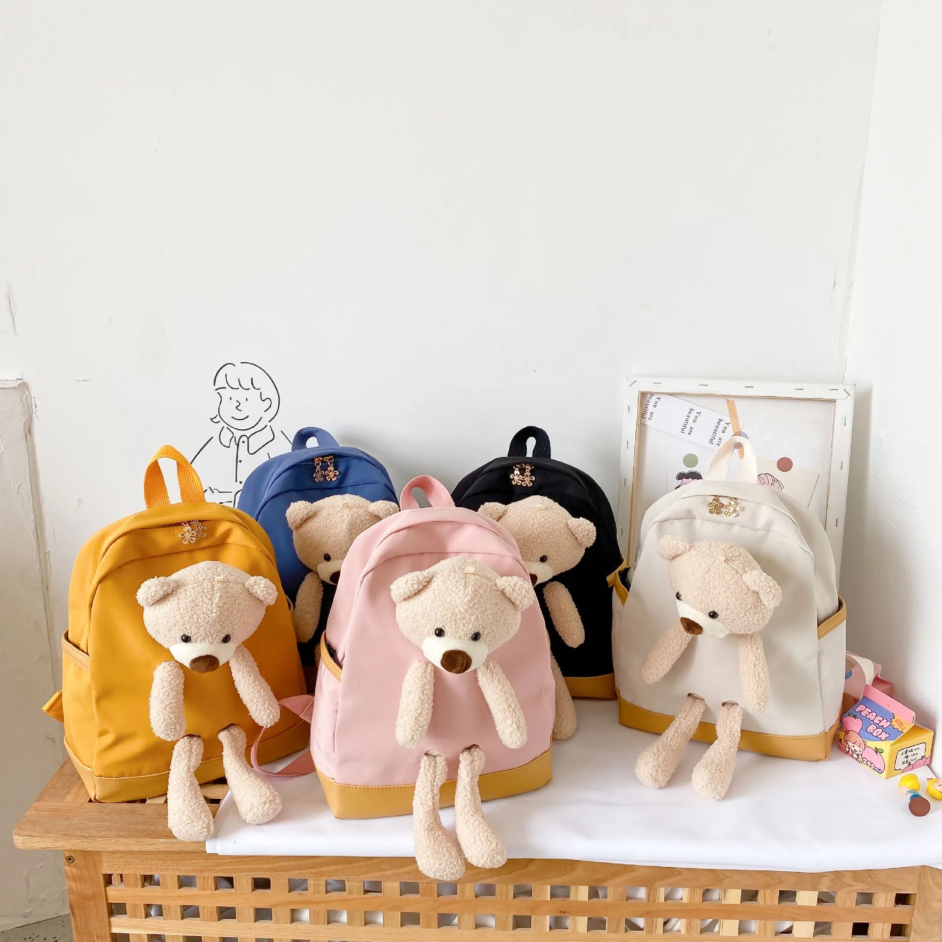 Cartoon Nylon Backpacks for Kids Boys Girls Nursery Toddler Rucksack
