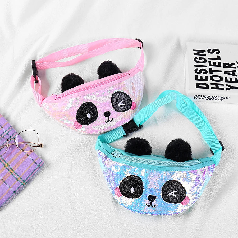 Sequin Panda Waist Pack Fanny Belt Bag Girls Shoulder Korea Travel Pouch