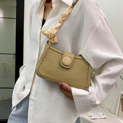 Cartoon Pattern Embossed Shoulder Bag for Women Silk Scarf Zipper