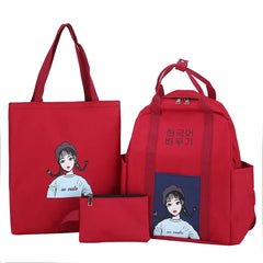 Cartoon Print Children School Bag Female Student Backpack Girl Schoolbag
