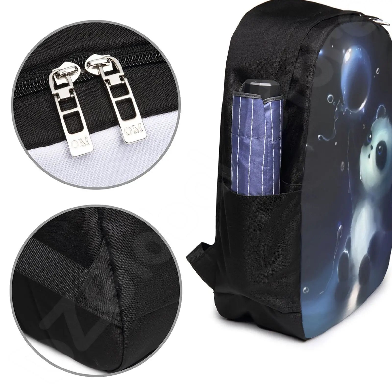 Panda Pattern School Backpack Lightweight Book Bag Travel Backpack