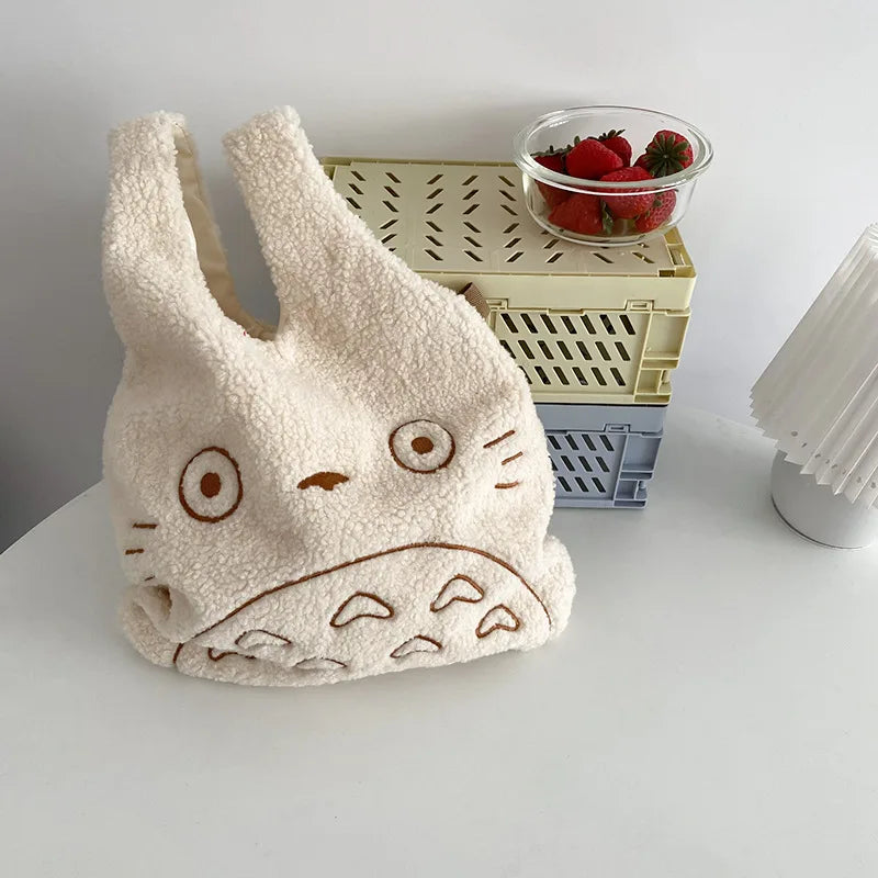 Totoro Embroidery Lamb Handbag - Womens Girls Cute Shoulder Bag