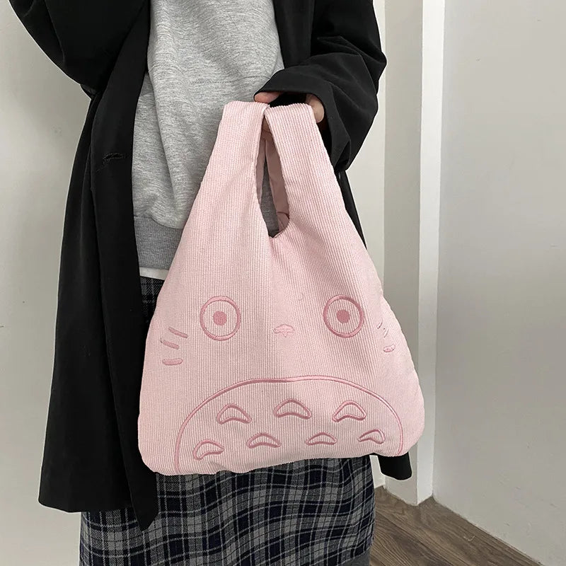 Totoro Embroidery Lamb Handbag - Womens Girls Cute Shoulder Bag
