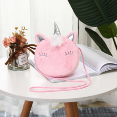 Cute Unicorn Shoulder Bag for Women Corduroy Square Belt Crossbody Purse