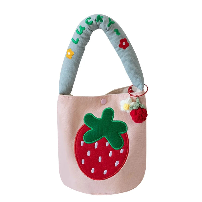 Cartoon Women Shopping Bag Summer Bucket Bag Student Lunch Bags