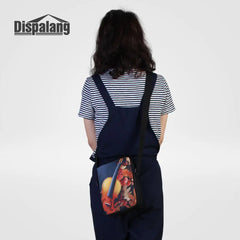 Cartoon Yoga Girl Small Messenger Bag for Women