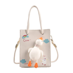 Small Fresh Girl Duck Tote Bag