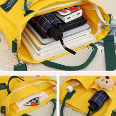 Cartoons Women Handbag Shoulder Bags Large Capacity Canvas Folding Handbags