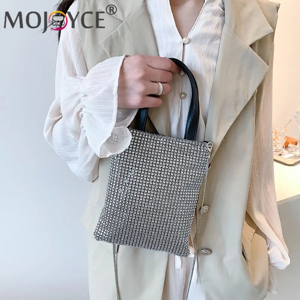 Rhinestone Pattern Crossbody Shoulder Bag Phone Clutch Purse