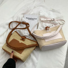 Casual Big Straw Shoulder Bags For Women