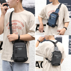 Men's Casual Multifunction Crossbody Bag USB Backpack