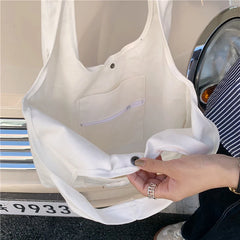 Plush Duck Tote Bag Casual Canvas Shoulder Bag for Women