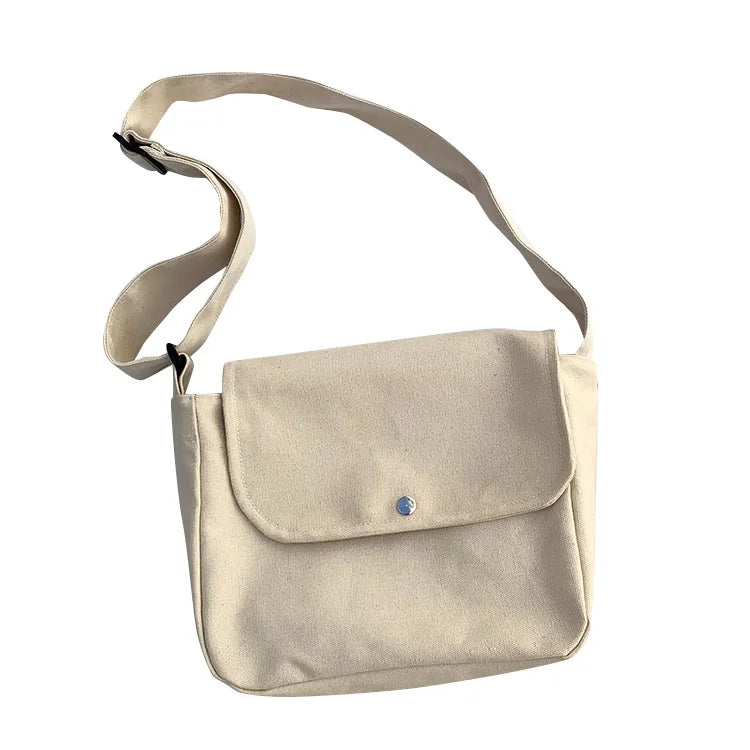 Casual Canvas Shoulder Bag for Women Girls Student Big Crossbody Book Bag