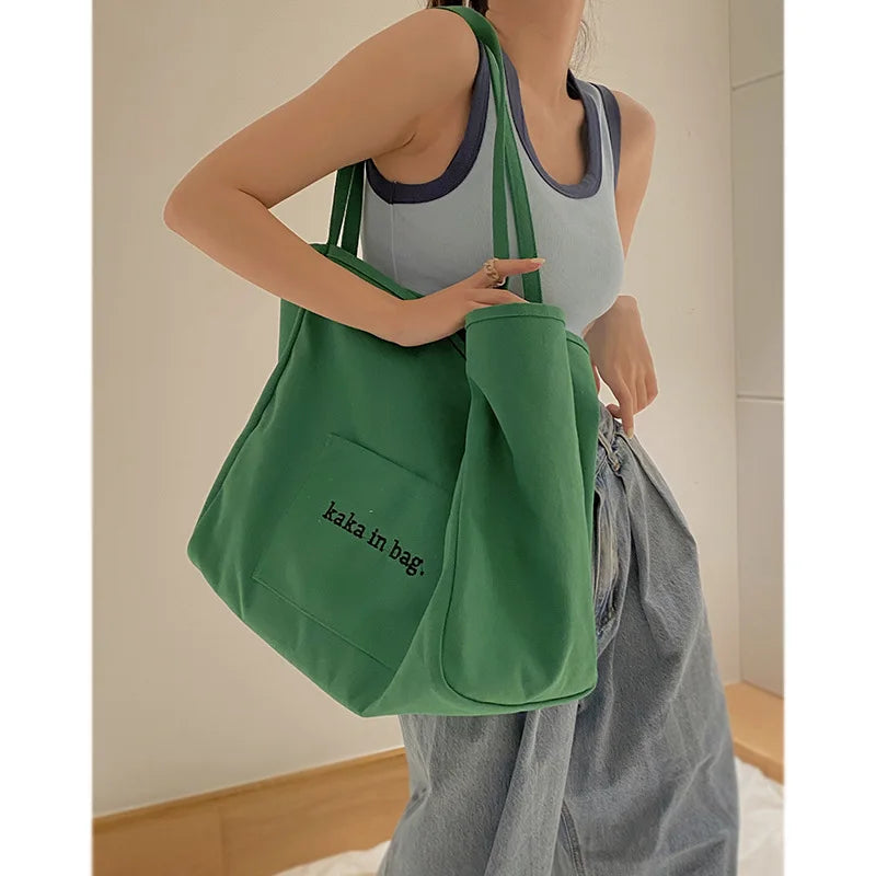 Casual Canvas Summer Women Bag Tote All-match Large-capacity Reusable
