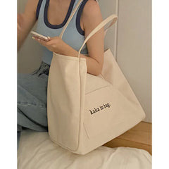 Casual Canvas Summer Women Bag Tote All-match Large-capacity Reusable