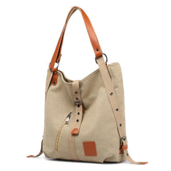 Casual Canvas Tote Bag Vintage Shoulder Bag Women's Backpack