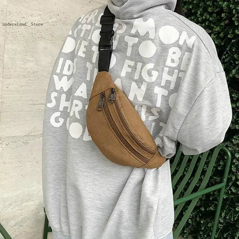 Canvas Waist Bag Convenient Belt Fanny Pack Mobile Phone Bag