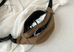 Canvas Waist Bag Convenient Belt Fanny Pack Mobile Phone Bag