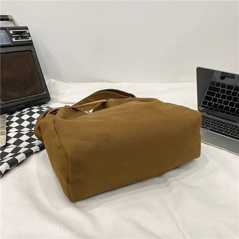 Casual Canvas Crossbody Bag Bucket Shoulder Bag