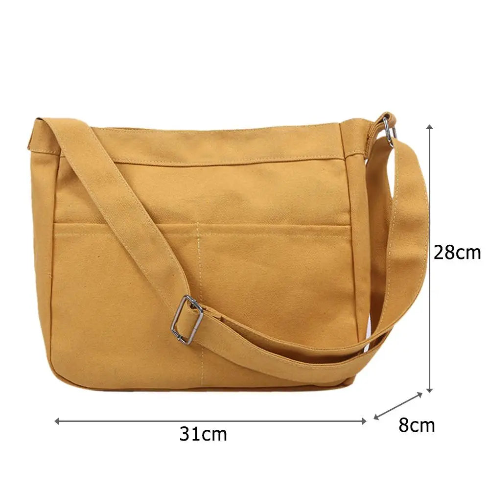 Casual Canvas Women Large Capacity Crossbody Bags Solid Ladies Shoulder Messenge