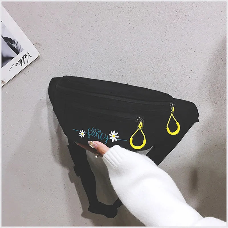 Casual Canvas Women Waist Packs Solid Chest Bag Girls Dumpling Shape Shoulder Ba