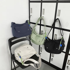 Casual Couple Phone Pouch Nylon Messenger Bag with Pendant