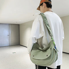 Casual Couple Phone Pouch Nylon Messenger Bag with Pendant
