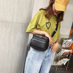 Casual Shoulder Bag PU Leather Solid Handbag for Women