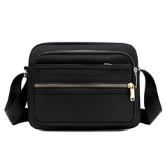 Casual Crossbody Bag Waterproof Nylon Handbag Zipper Pocket Adjustable Strap