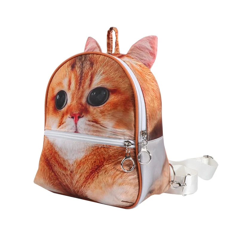 3D Animal Print Backpack Rucksack Shoulder Bag All-match Schoolbag Gift