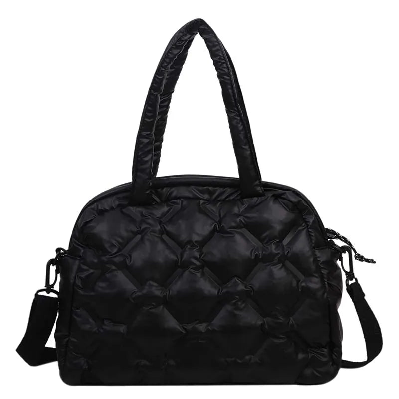 Casual Down Cotton Women Shoulder Bags Nylon Space Pad Cotton Handbags